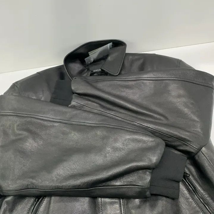 Balenciaga Balenciaga Black Oversized Leather Jacket Size US S / EU 44-46 / 1 - 13 Thumbnail
