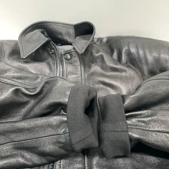Balenciaga Black Logo Leather Bomber Jacket