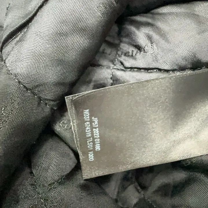 Balenciaga Black Logo Leather Bomber Jacket