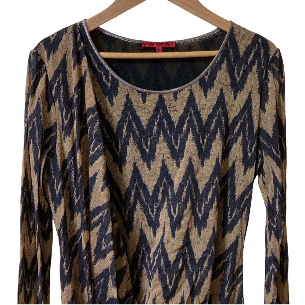 Other Other VIVIENNE TAM Chevron Print Power Net Dress Others Dresses DUTY FREE for USA Size ONE SIZE - 3 Thumbnail