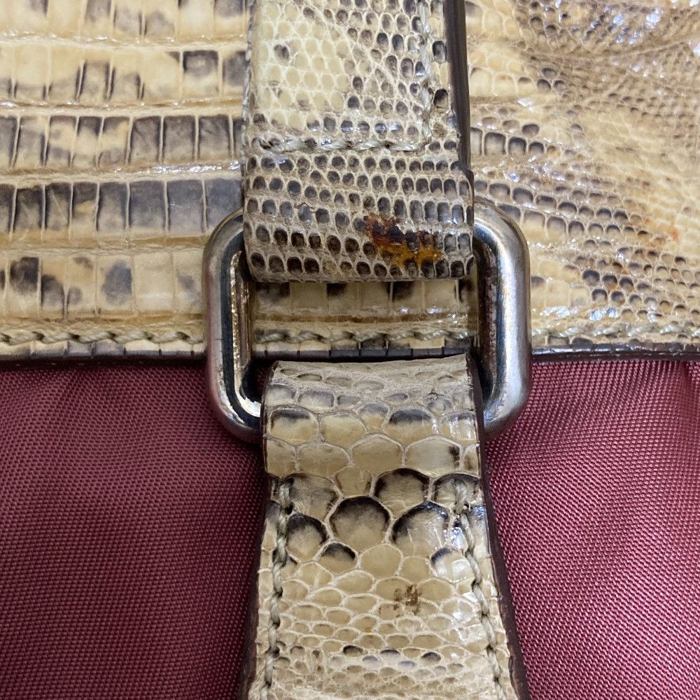 Prada Prada Prada Python Leather Nylon 2way Bag Leather Handbag DUTY FREE for USA Size ONE SIZE - 14 Thumbnail