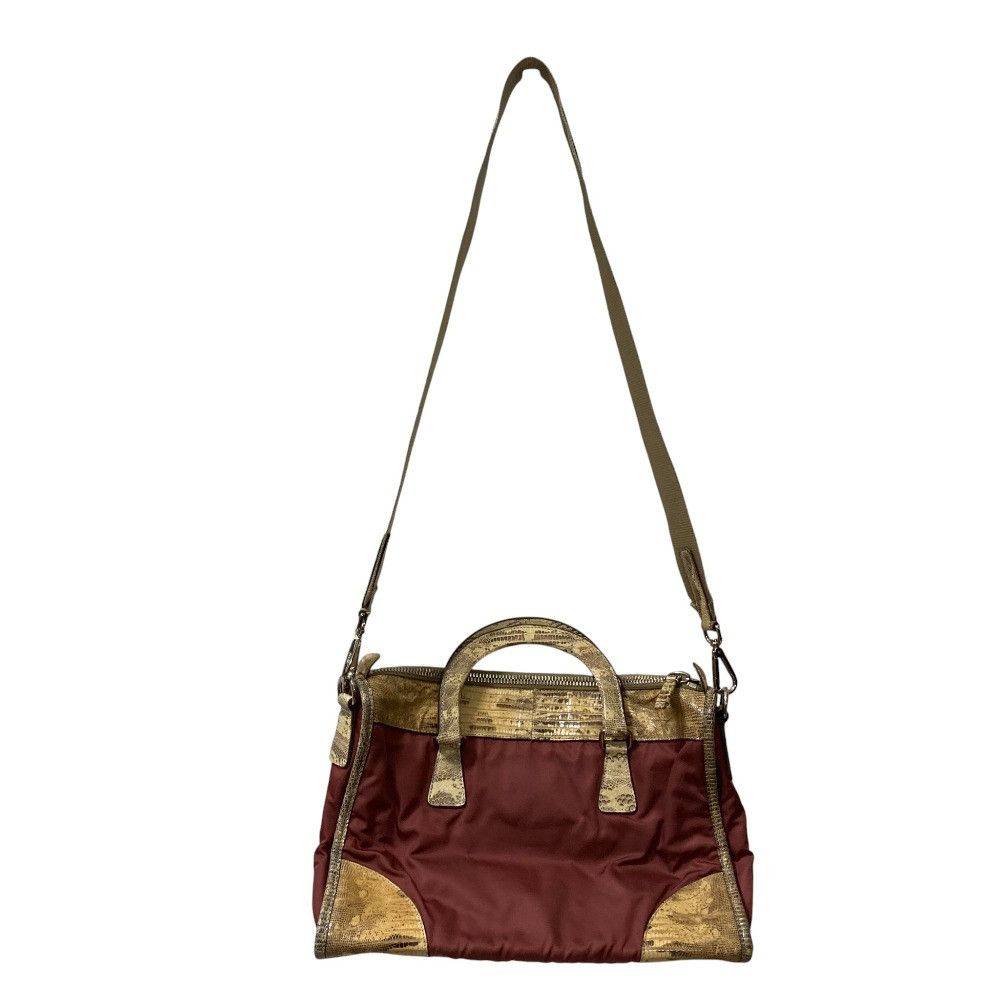 Prada Prada Prada Python Leather Nylon 2way Bag Leather Handbag DUTY FREE for USA Size ONE SIZE - 11 Thumbnail