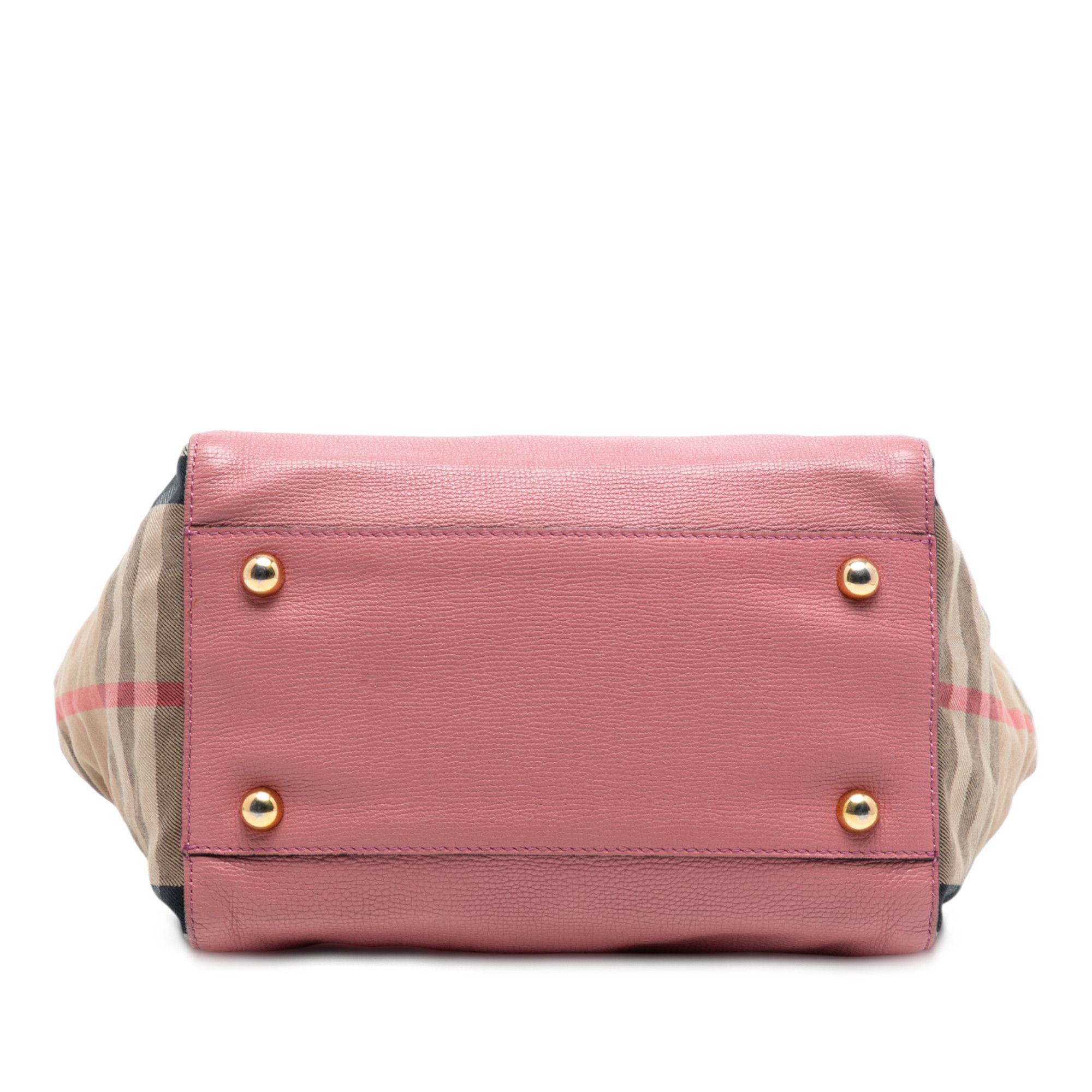 Burberry Burberry Small Leather and House Check Canvas Canterbury Tote Size ONE SIZE - 3 Thumbnail