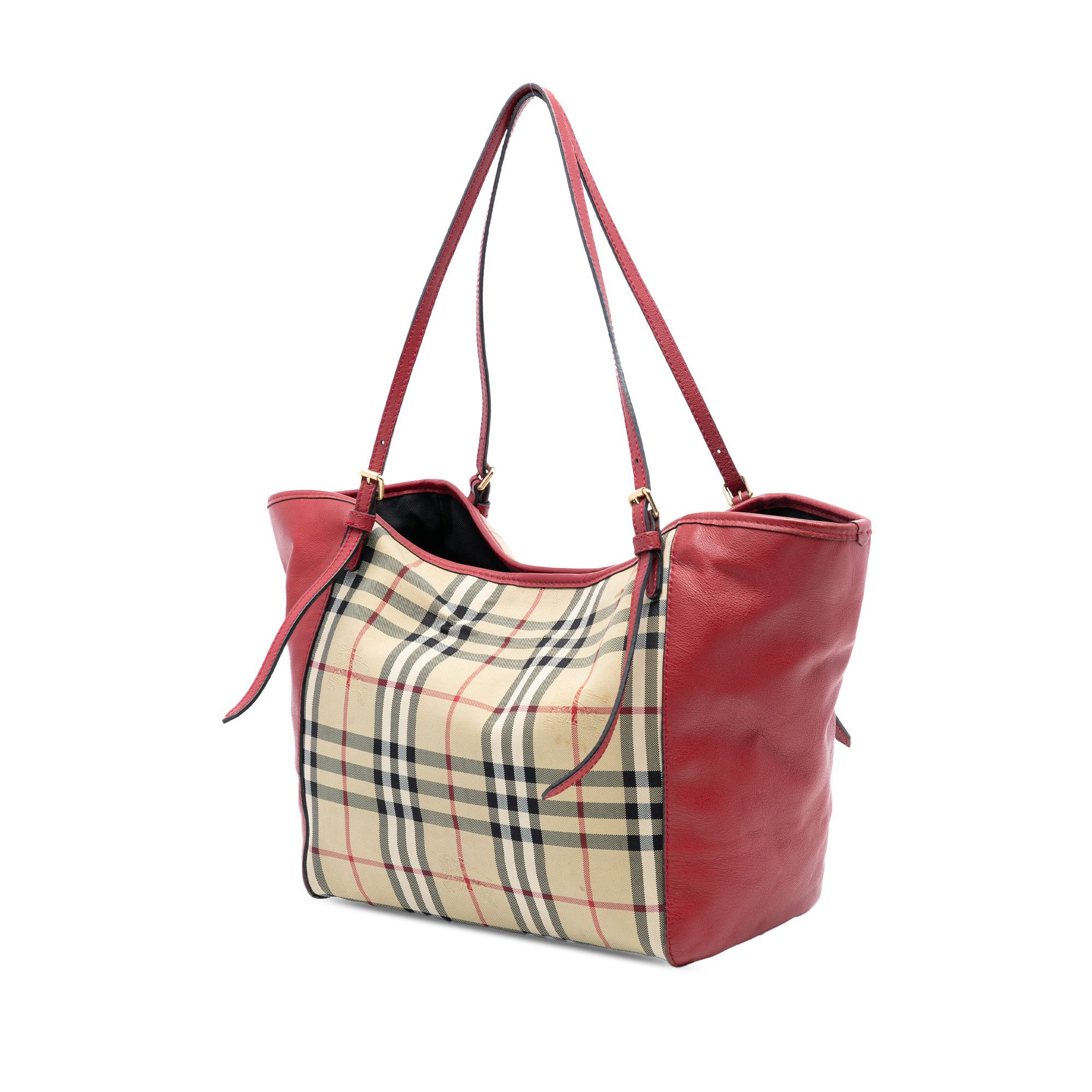 Burberry Burberry Small Haymarket Check Canvas and Leather Canterbury Tote Size ONE SIZE - 2 Thumbnail