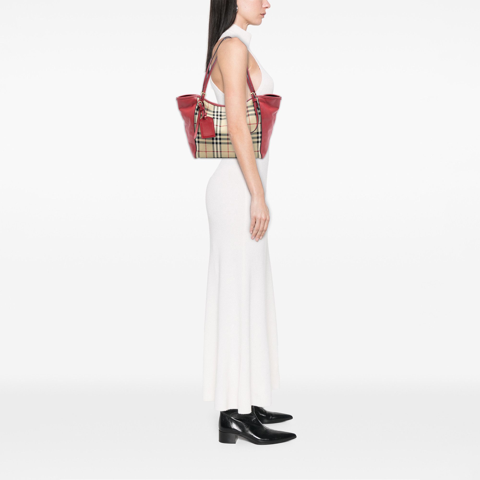 Burberry Burberry Small Haymarket Check Canvas and Leather Canterbury Tote Size ONE SIZE - 6 Thumbnail