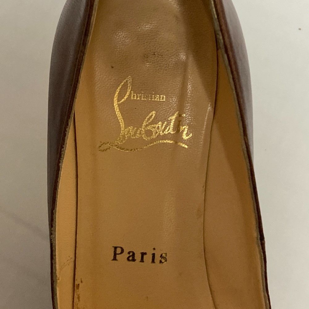 Christian Louboutin Christian Louboutin Christian Louboutin Leather Chunky Heel Pumps Leather Shoes DUTY FREE for USA Size ONE SIZE - 9 Thumbnail