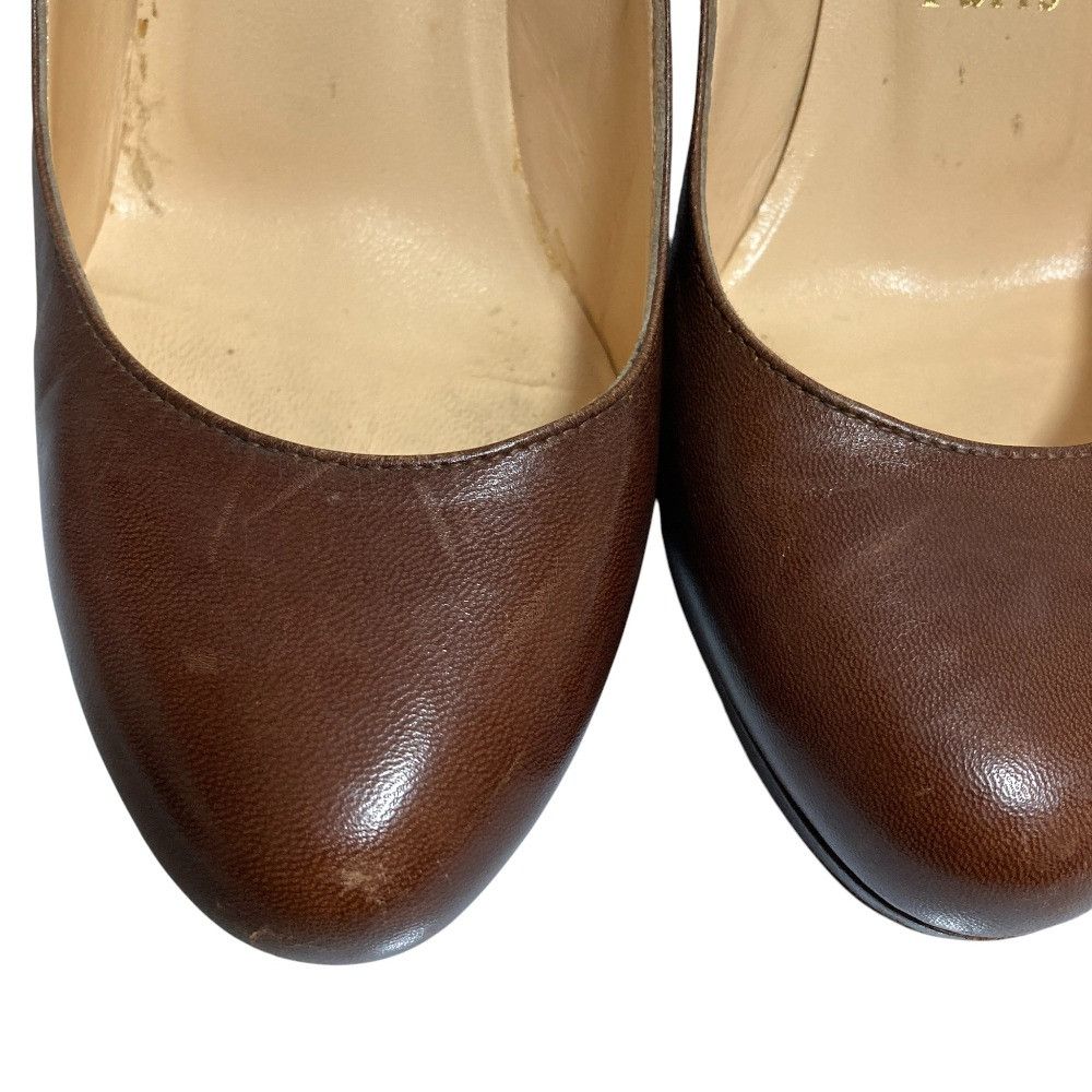 Christian Louboutin Christian Louboutin Christian Louboutin Leather Chunky Heel Pumps Leather Shoes DUTY FREE for USA Size ONE SIZE - 4 Thumbnail