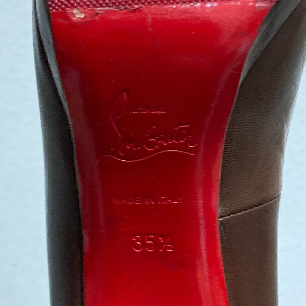 Christian Louboutin Christian Louboutin Christian Louboutin Leather Chunky Heel Pumps Leather Shoes DUTY FREE for USA Size ONE SIZE - 10 Thumbnail