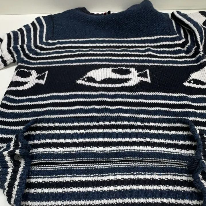 Thom Browne Thom Browne Striped Fish Pattern Knit Sweater Size US S / EU 44-46 / 1 - 9 Thumbnail