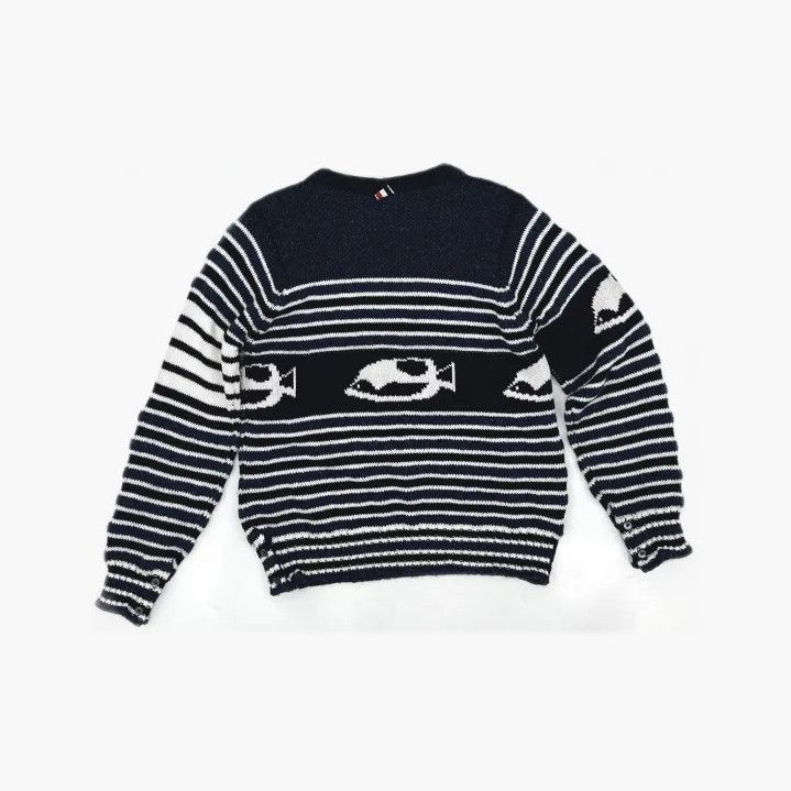 Thom Browne Thom Browne Striped Fish Pattern Knit Sweater Size US S / EU 44-46 / 1 - 3 Thumbnail