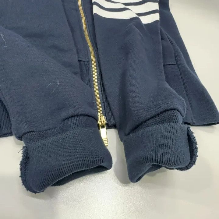Thom Browne Thom Browne Classic Navy Hoodie with Stripes Size US M / EU 48-50 / 2 - 10 Thumbnail