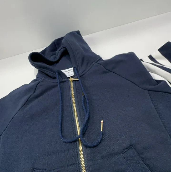 Thom Browne Thom Browne Classic Navy Hoodie with Stripes Size US M / EU 48-50 / 2 - 8 Thumbnail
