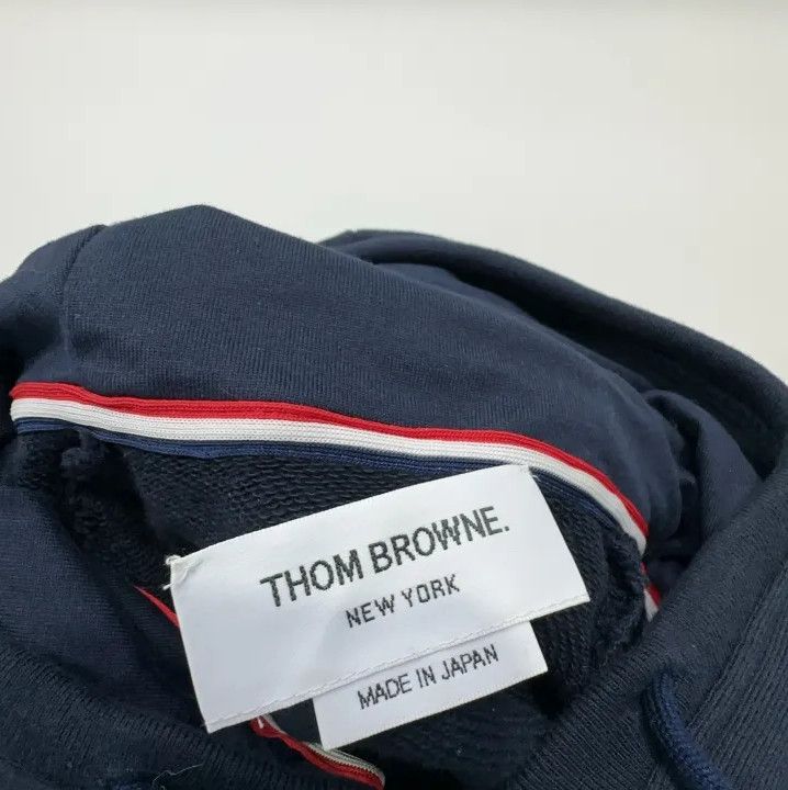 Thom Browne Thom Browne Classic Navy Hoodie with Stripes Size US M / EU 48-50 / 2 - 5 Thumbnail