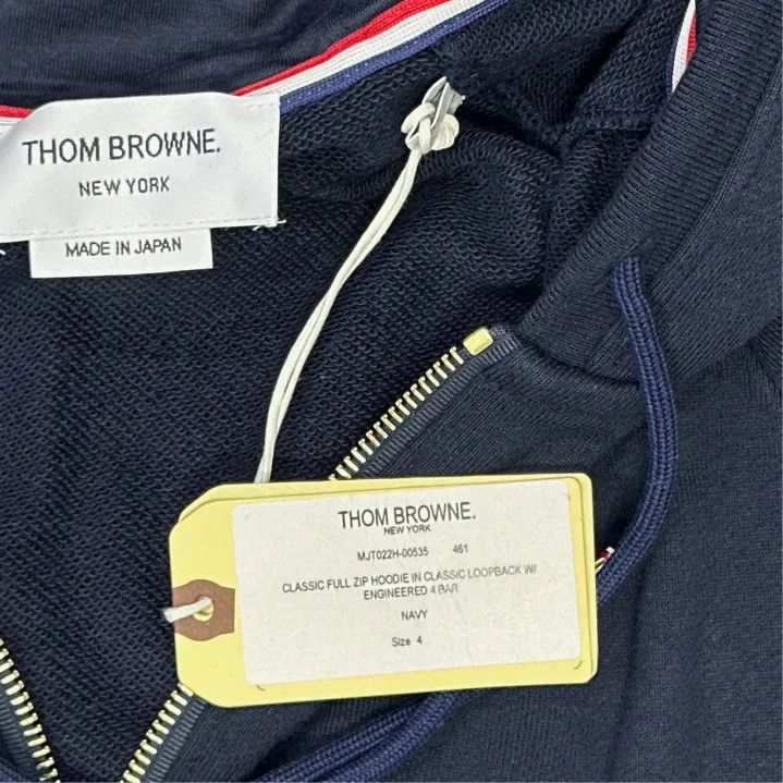 Thom Browne Thom Browne Classic Zip Hoodie with Four Stripe Detail Size US M / EU 48-50 / 2 - 3 Thumbnail
