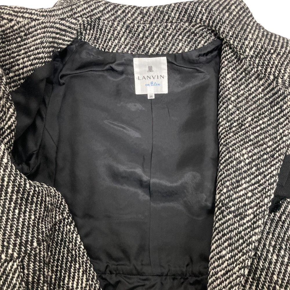 Lanvin Lanvin LANVIN en Bleu Corsage Tweed Coat Cotton Outerwear DUTY FREE for USA Size ONE SIZE - 4 Thumbnail