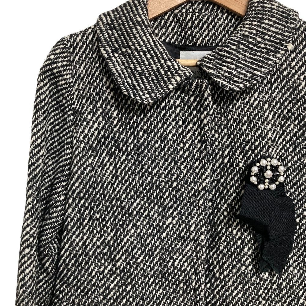 Lanvin Lanvin LANVIN en Bleu Corsage Tweed Coat Cotton Outerwear DUTY FREE for USA Size ONE SIZE - 3 Thumbnail