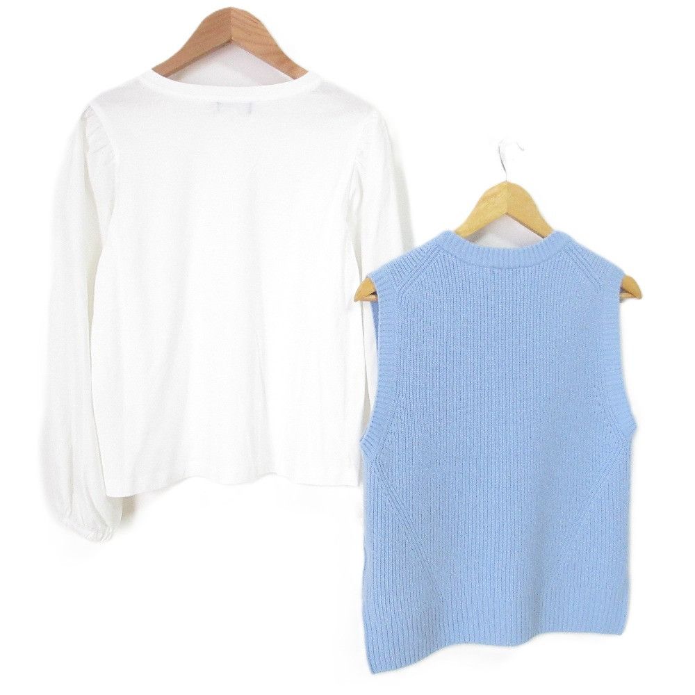 Other Other Blue Label Crestbridge Knit Vest Blouse Set Cotton Tops DUTY FREE for USA Size ONE SIZE - 3 Thumbnail