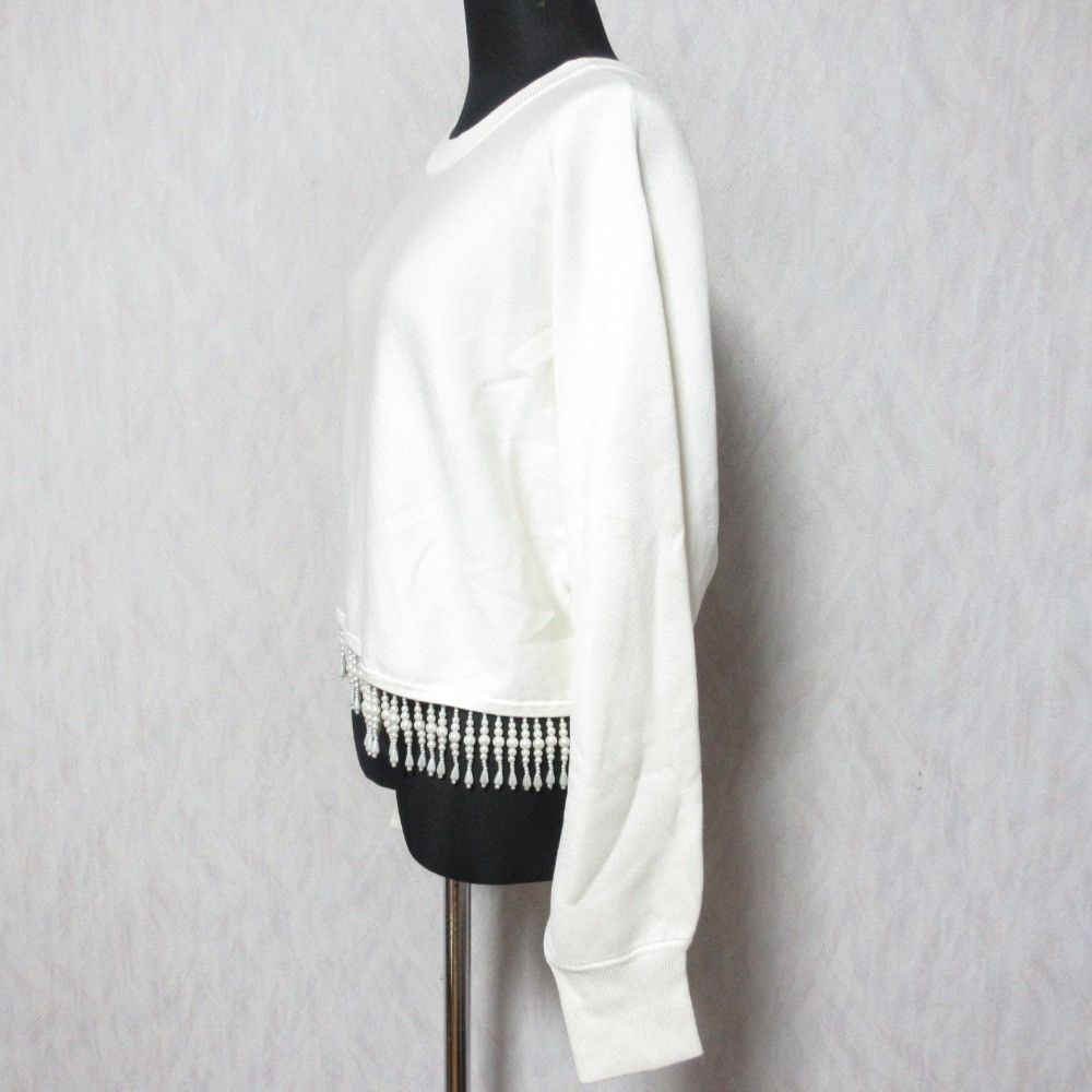 Other Other Diagram Pearl Fringe Knit Top Cotton Tops 0323343201 DUTY FREE for USA Size ONE SIZE - 3 Thumbnail