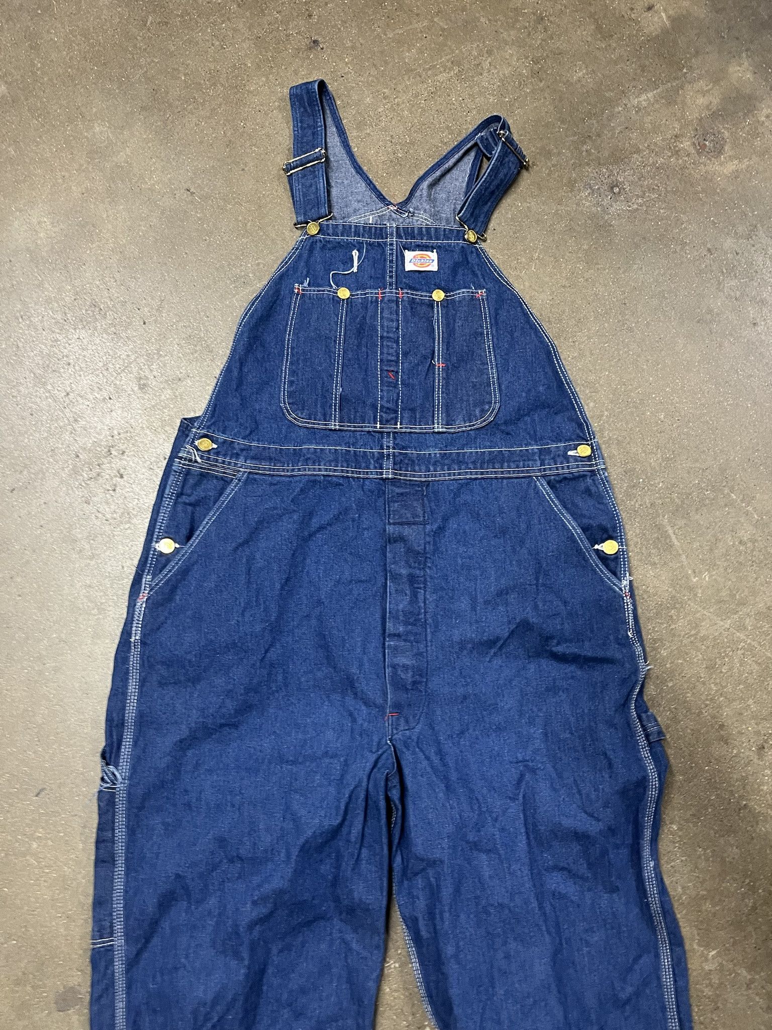 Dickies × Vintage Vintage 2000s Dickies Blue Dark Wash Contrast Stitch Overalls Size XL Size US XL / EU 56 / 4 - 2 Thumbnail