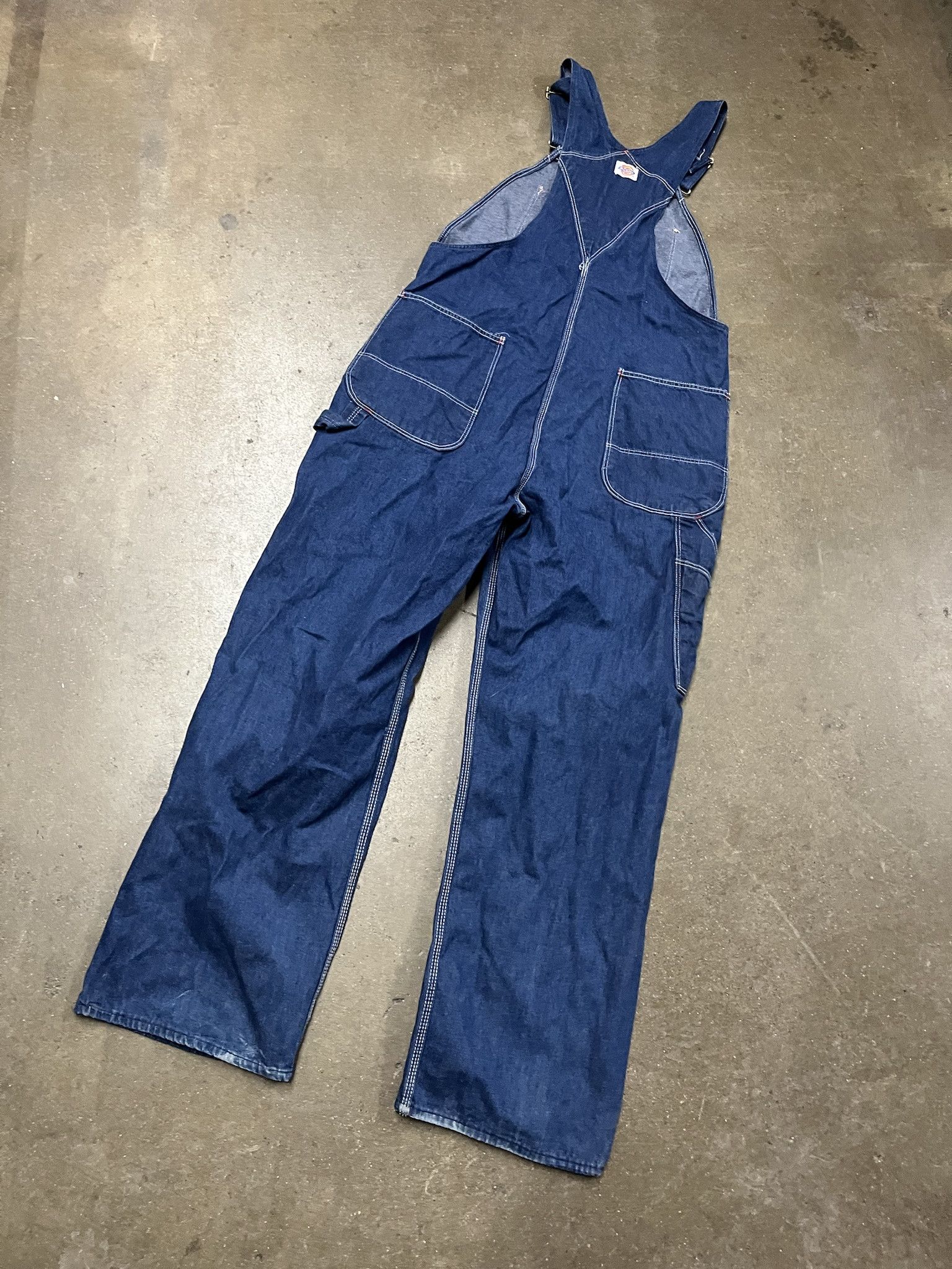 Dickies × Vintage Vintage 2000s Dickies Blue Dark Wash Contrast Stitch Overalls Size XL Size US XL / EU 56 / 4 - 5 Thumbnail
