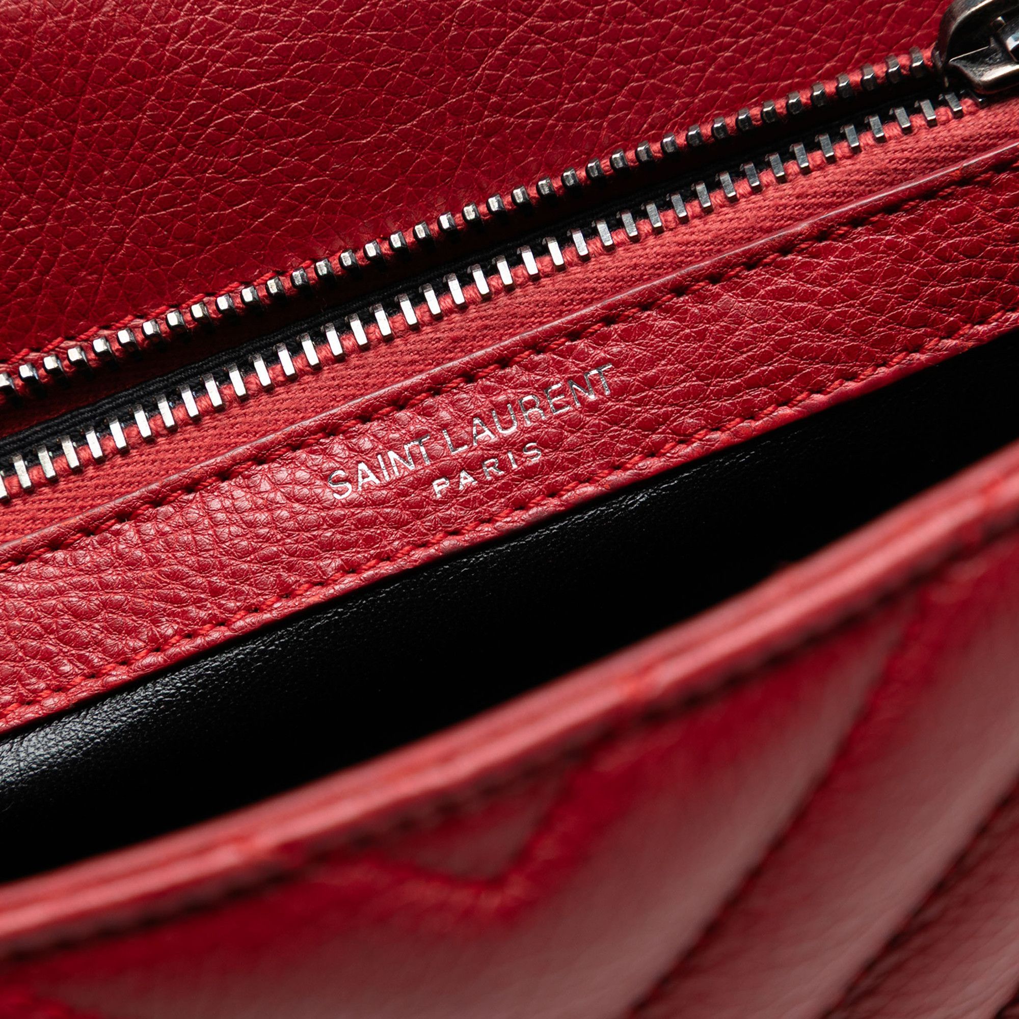 Yves Saint Laurent Yves Saint Laurent Medium Chevron Sheepskin Monogram College Satchel Size ONE SIZE - 5 Thumbnail
