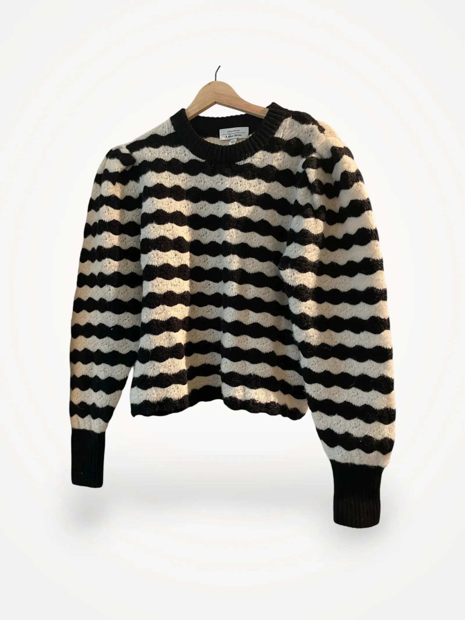 & Other Stories & Other Stories Scalloped Crochet Merino Jumper Sweater Size S / US 4 / IT 40 - 2 Thumbnail
