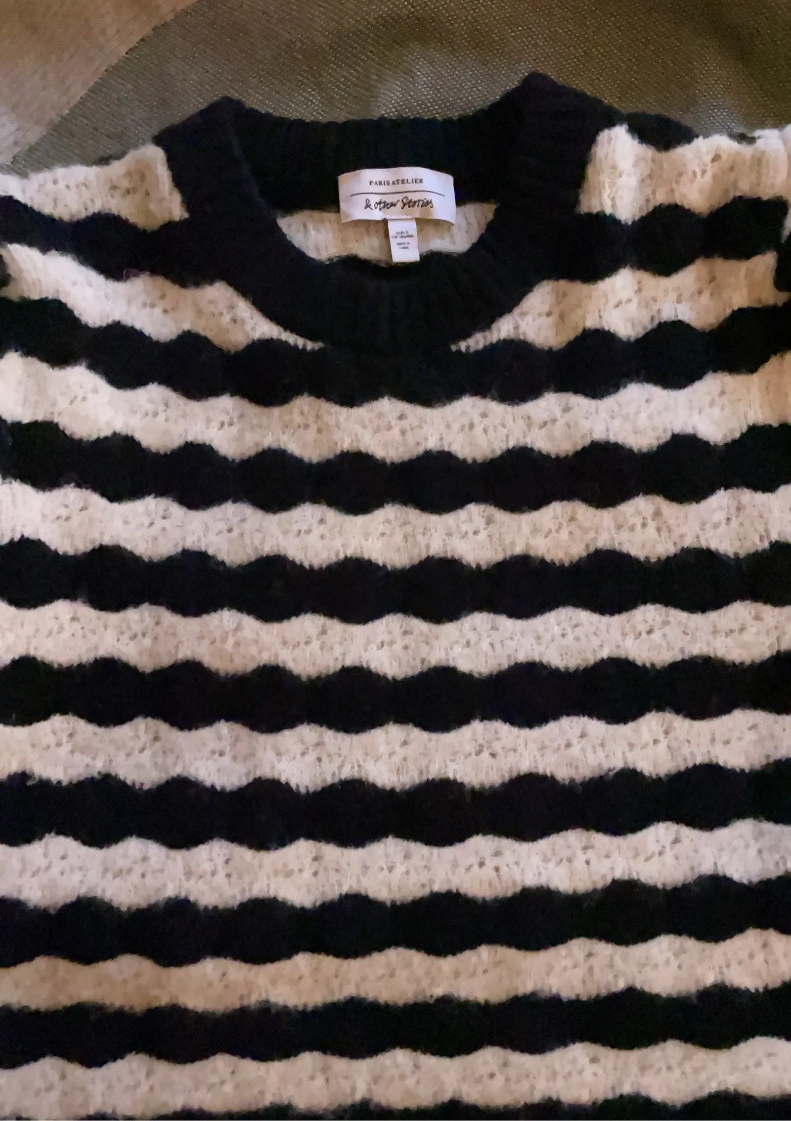 & Other Stories & Other Stories Scalloped Crochet Merino Jumper Sweater Size S / US 4 / IT 40 - 6 Thumbnail