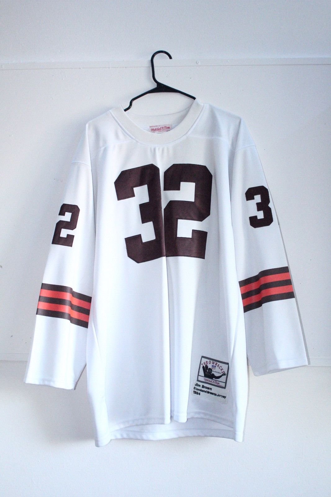 Mitchell & Ness Jim Brown Long-sleeve white jersey