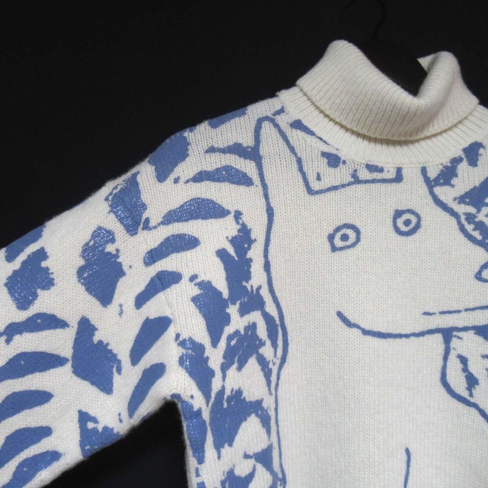 Dior Dior Dior Homme DIOR AND HYLTON NEL Print Knit Turtleneck Sweater Cotton Tops DUTY FREE for USA Size ONE SIZE - 3 Thumbnail