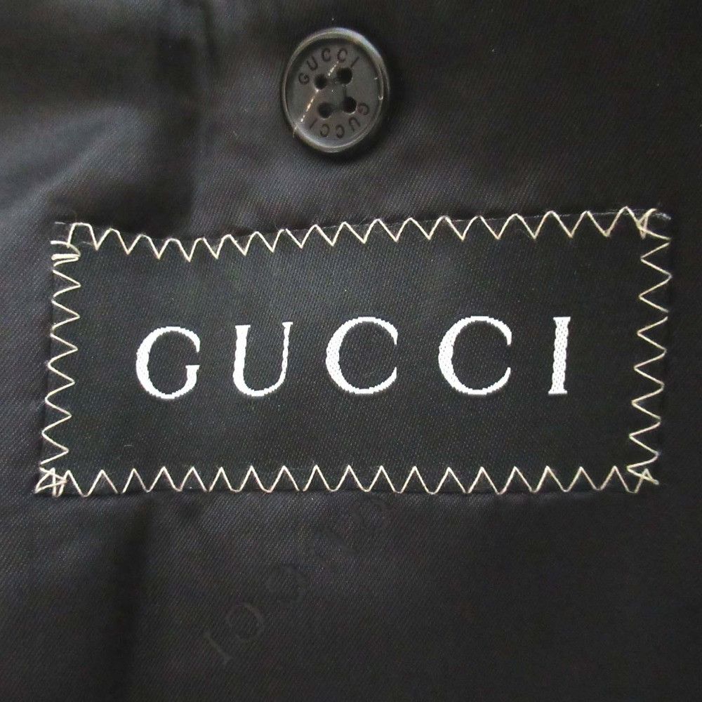 Gucci Gucci Gucci Single-Breasted Wool Coat Leather Outerwear DUTY FREE for USA Size ONE SIZE - 7 Thumbnail