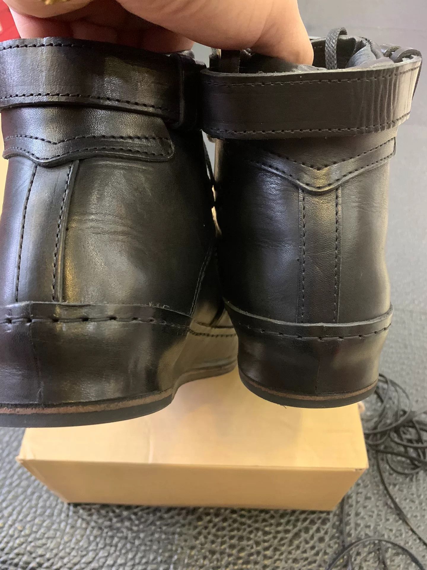 Hender Scheme handmade black leather high-top sneakers Size US 5 / EU 37 - 3 Thumbnail