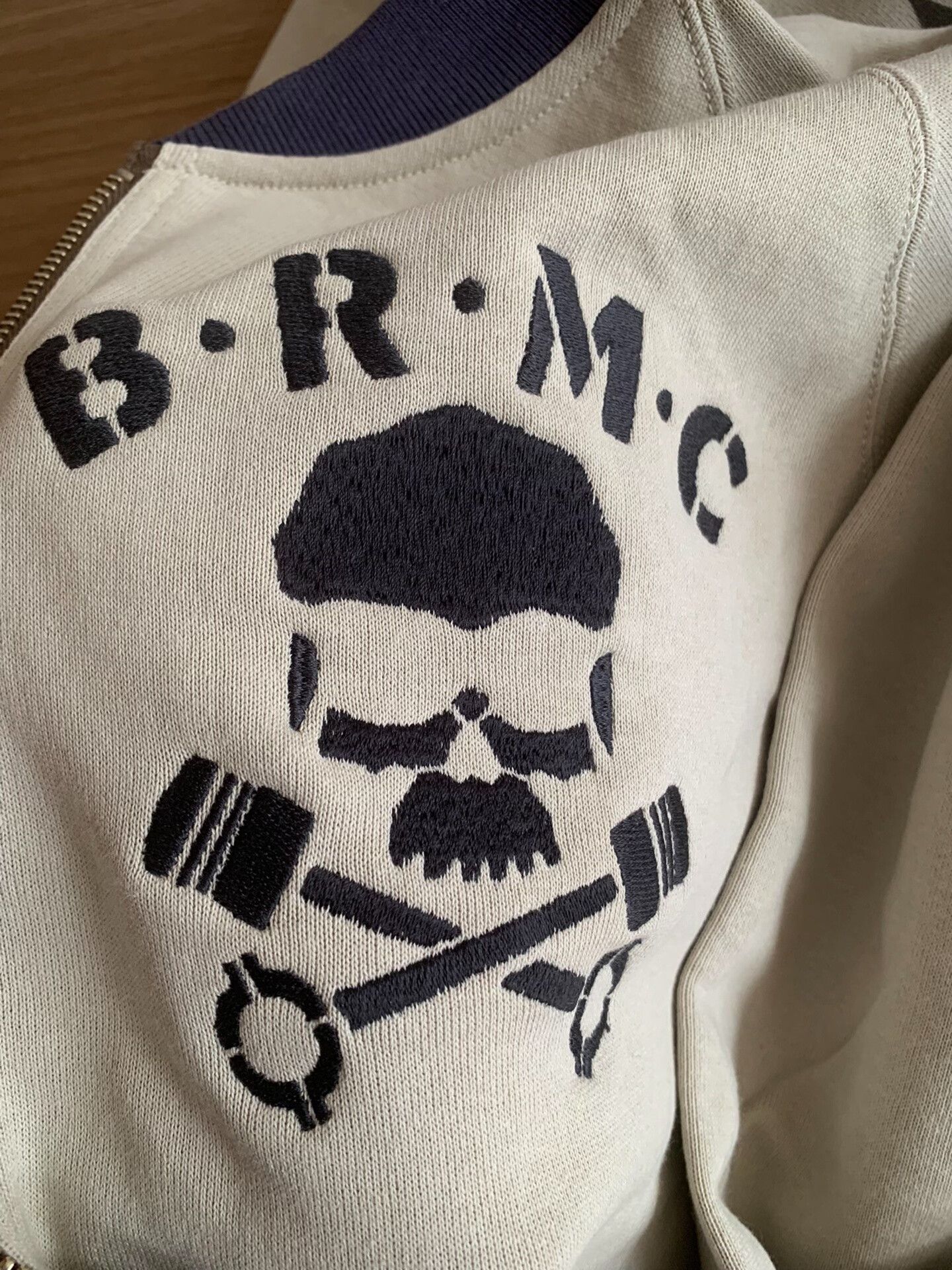 TOYS McCOY light beige zip-up sweatshirt with embroidery Size US L / EU 52-54 / 3 - 5 Thumbnail