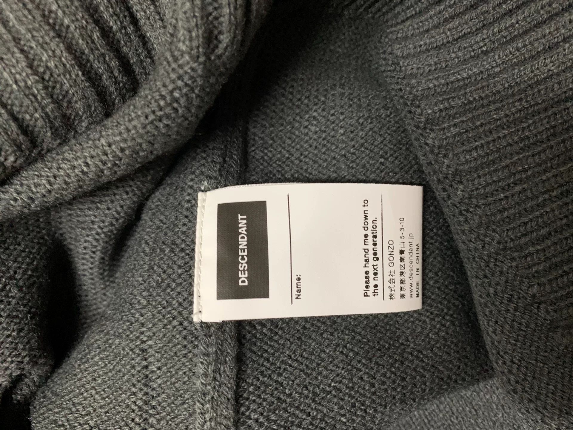 Descendant gray strand mock neck knitted sweater for men Size US M / EU 48-50 / 2 - 8 Thumbnail
