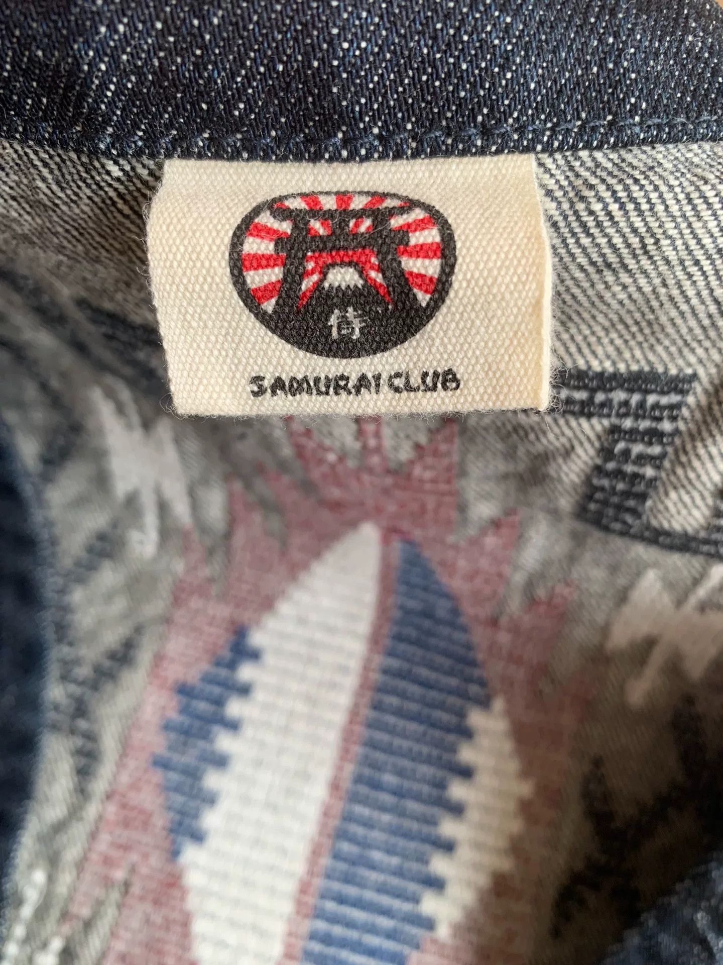 Samurai Jeans samurai jeans indigo denim vest with patterns Size US XXL / EU 58 / 5 - 3 Thumbnail
