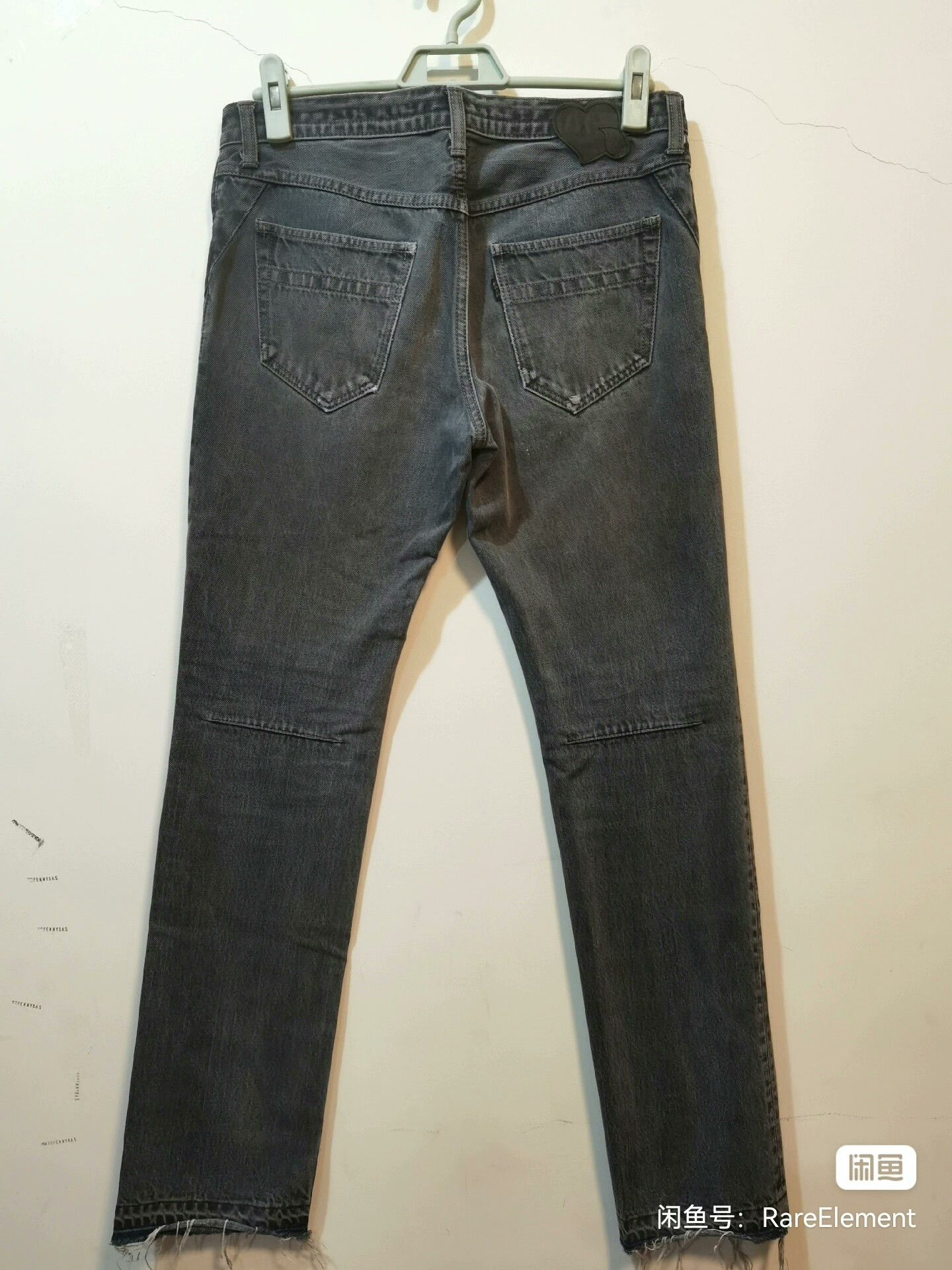 Number (N)ine Playboi Carti Distressed Black Denim Pants Size US 30 / EU 46 - 2 Thumbnail