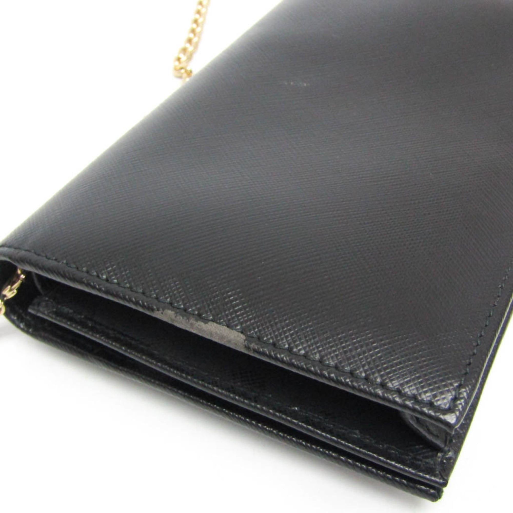 Salvatore Ferragamo Salvatore Ferragamo Vara KM-22 B850 Women's Leather Chain/Shoulder Wallet Black Size ONE SIZE - 6 Thumbnail