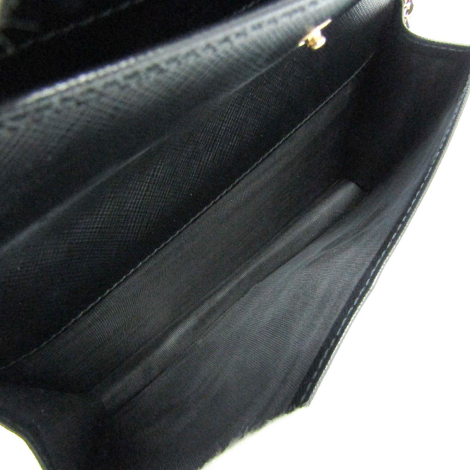 Salvatore Ferragamo Salvatore Ferragamo Vara KM-22 B850 Women's Leather Chain/Shoulder Wallet Black Size ONE SIZE - 5 Thumbnail