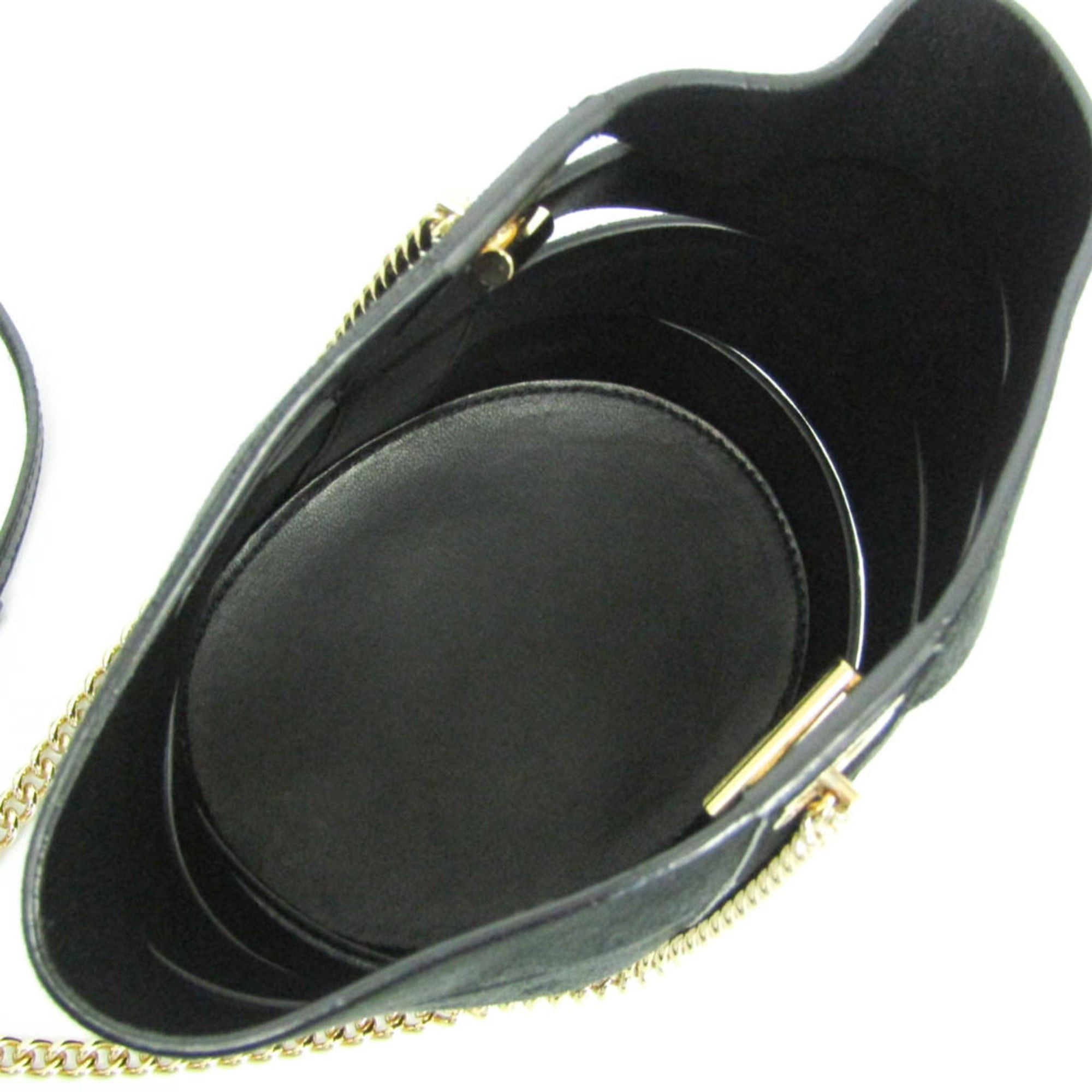 Salvatore Ferragamo Salvatore Ferragamo Gancini GE-21 F468 Women's Leather Shoulder Bag Black Size ONE SIZE - 4 Thumbnail