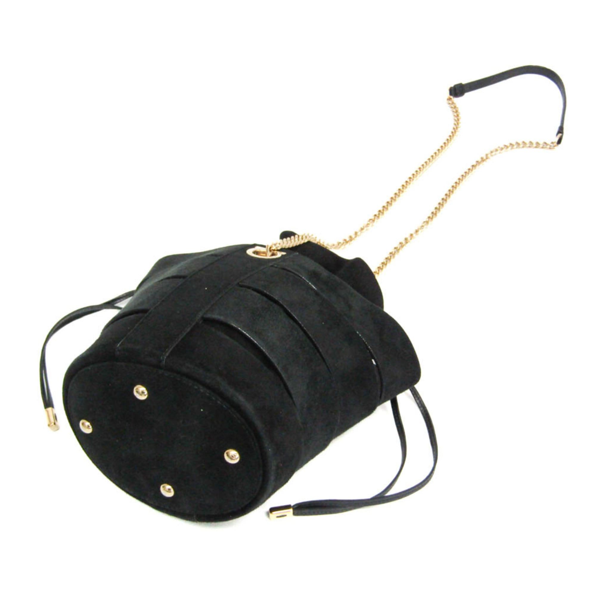 Salvatore Ferragamo Salvatore Ferragamo Gancini GE-21 F468 Women's Leather Shoulder Bag Black Size ONE SIZE - 3 Thumbnail
