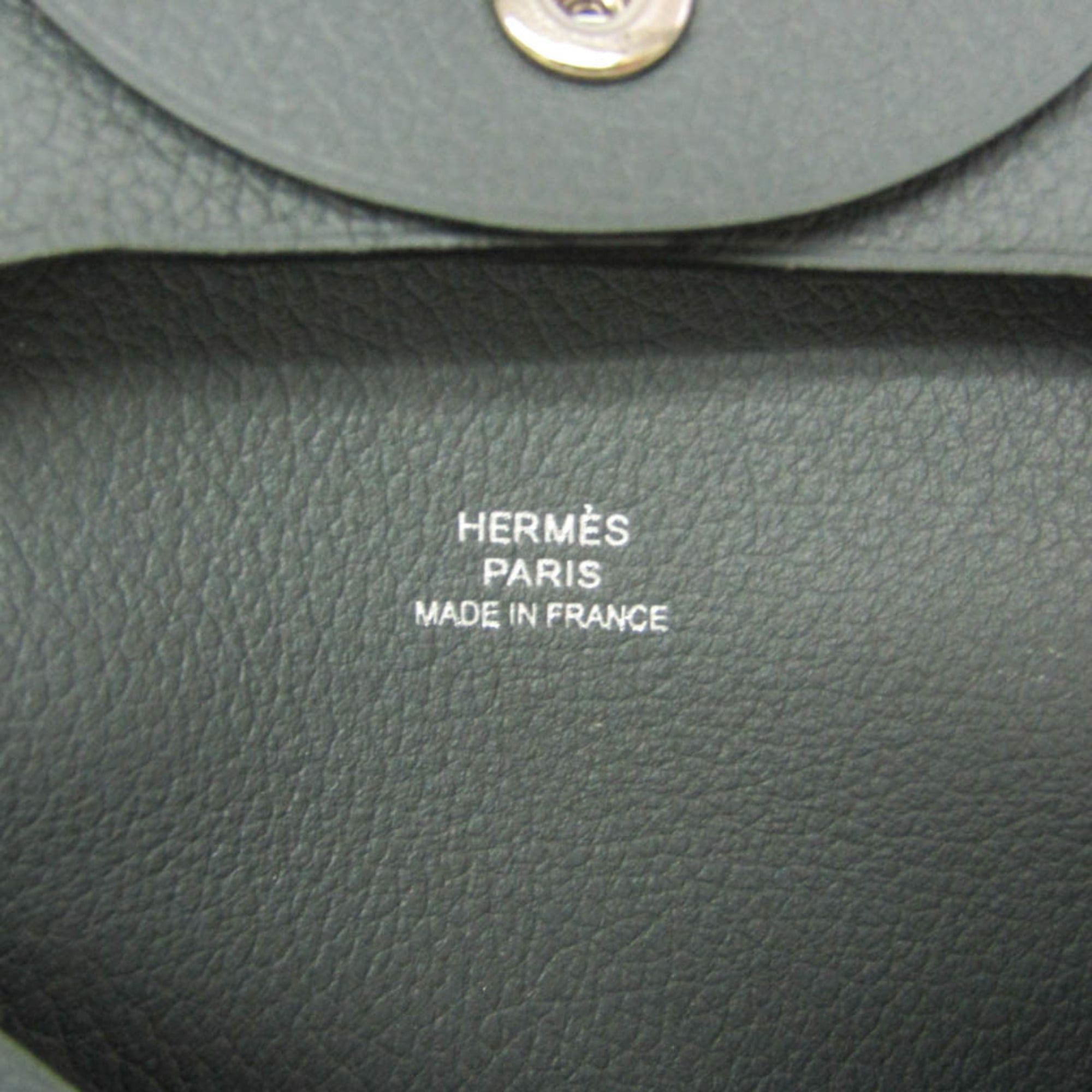 Hermes Hermes Bastia Men,Women Evercolor Leather Coin Purse/coin Case Gray Size ONE SIZE - 9 Thumbnail
