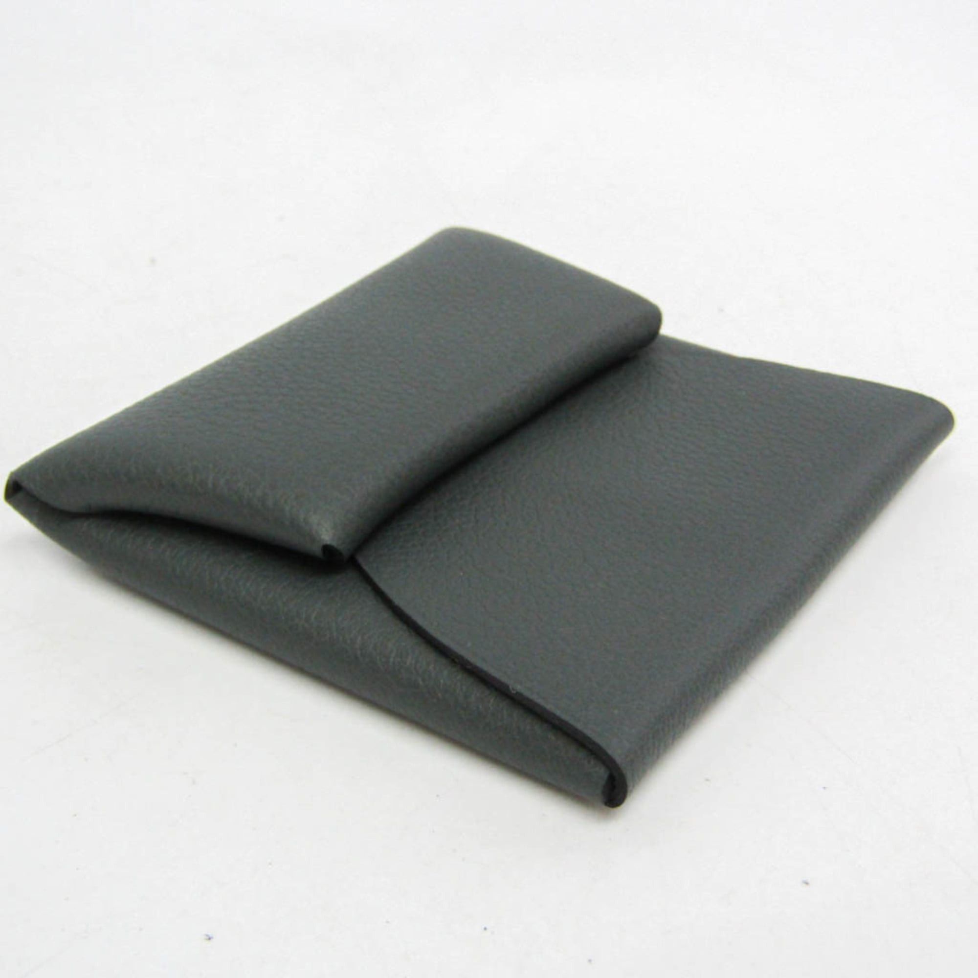 Hermes Hermes Bastia Men,Women Evercolor Leather Coin Purse/coin Case Gray Size ONE SIZE - 7 Thumbnail