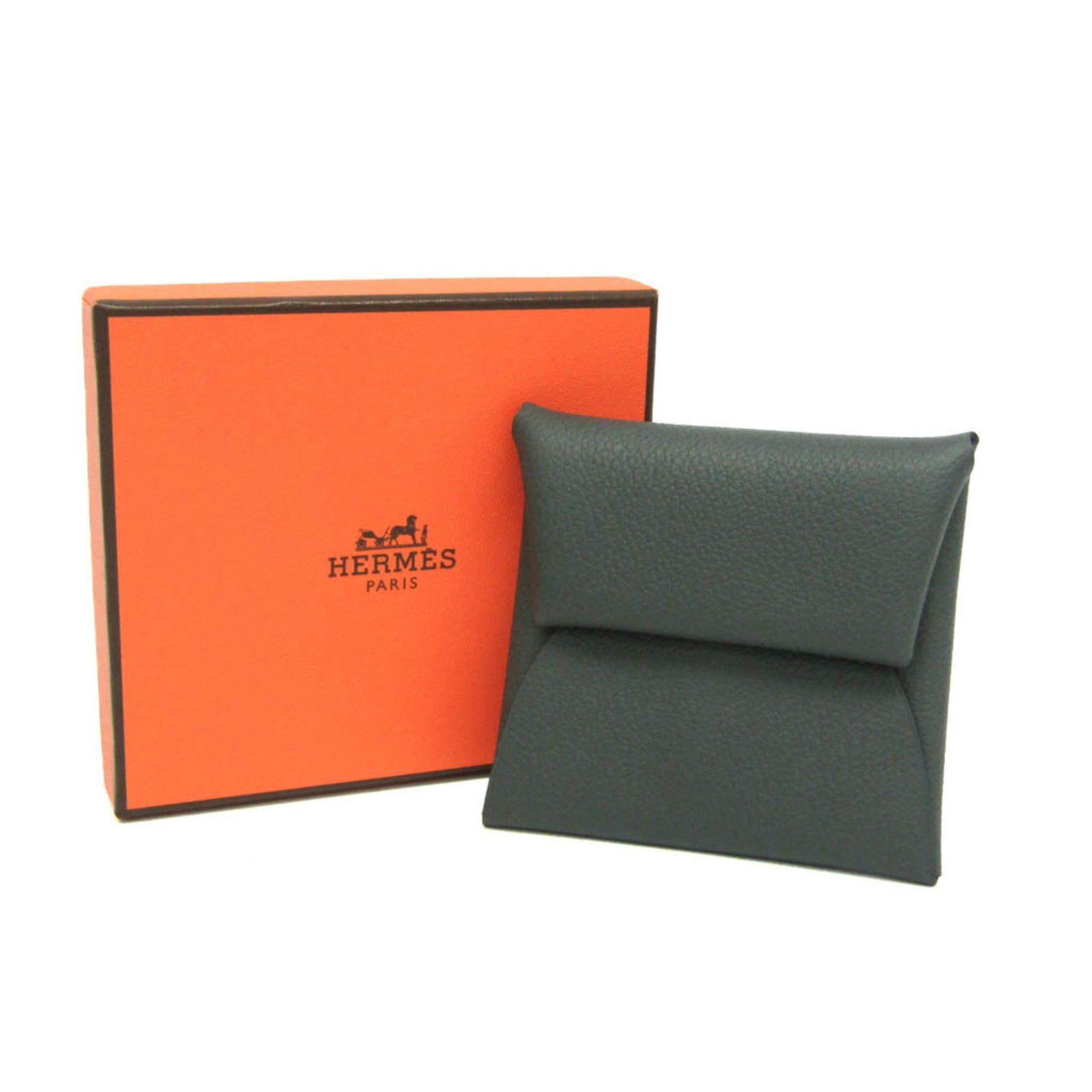 Hermes Hermes Bastia Men,Women Evercolor Leather Coin Purse/coin Case Gray Size ONE SIZE - 2 Thumbnail
