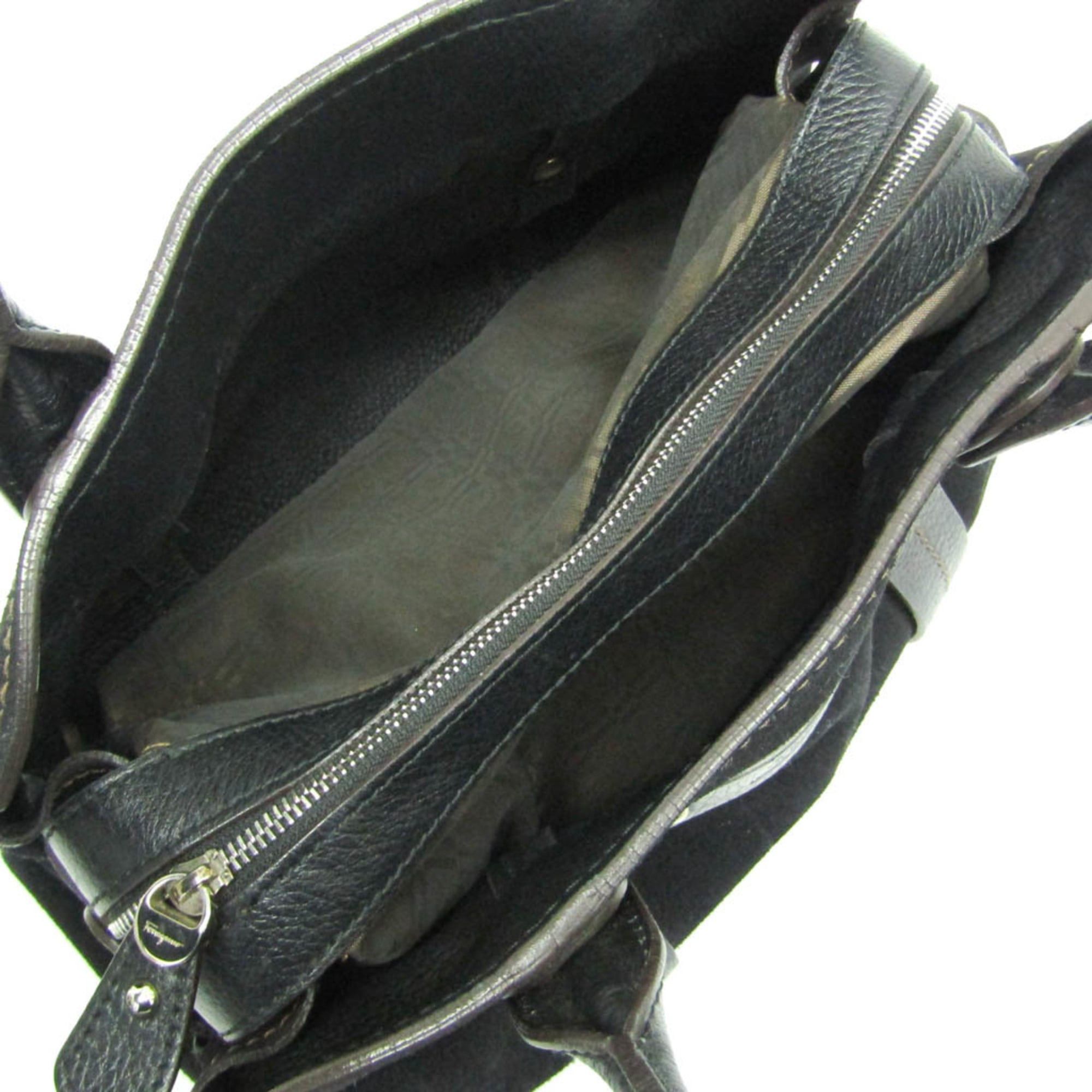 Salvatore Ferragamo Salvatore Ferragamo EE-21 7987 Women's Suede,Leather Handbag Black Size ONE SIZE - 4 Thumbnail