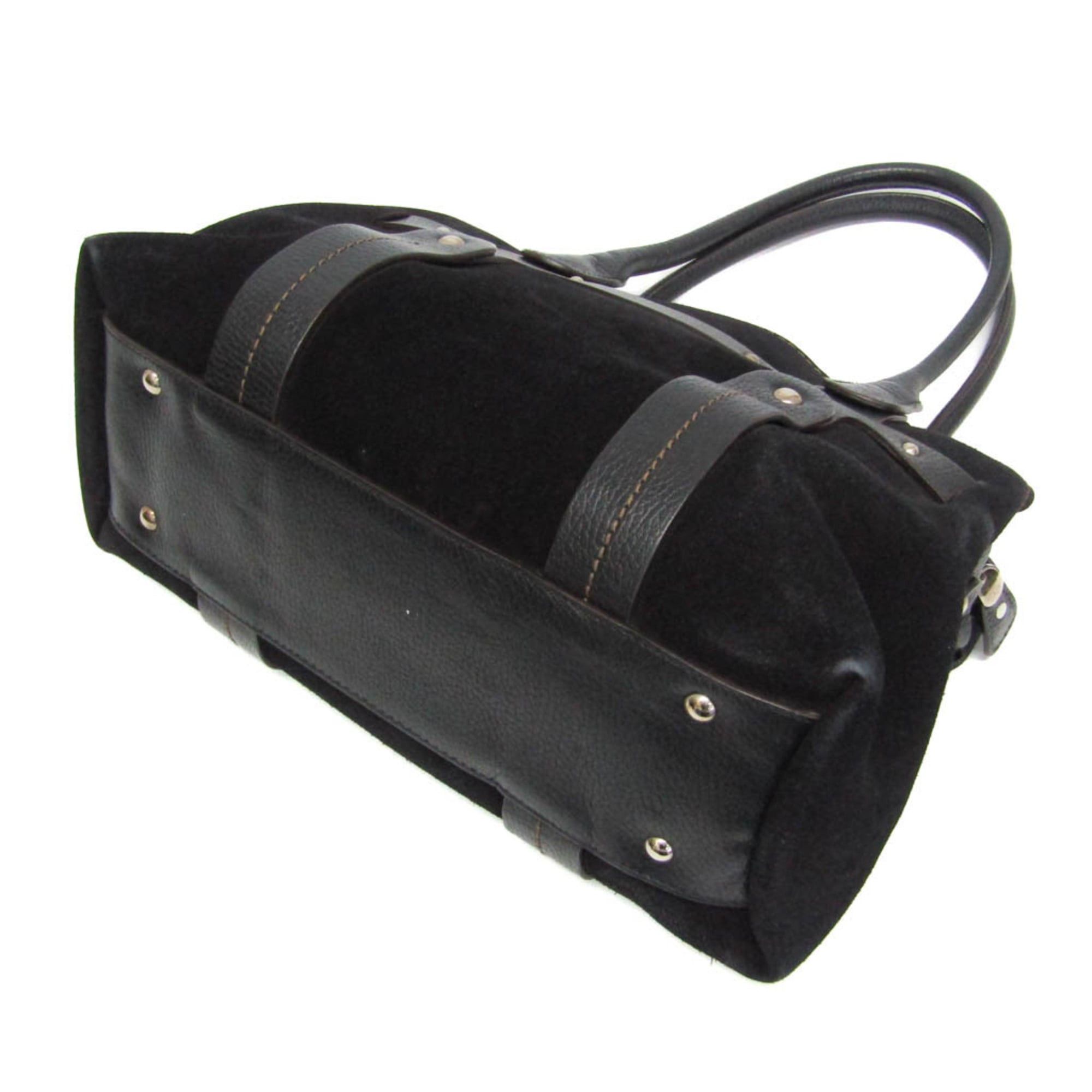 Salvatore Ferragamo Salvatore Ferragamo EE-21 7987 Women's Suede,Leather Handbag Black Size ONE SIZE - 2 Thumbnail