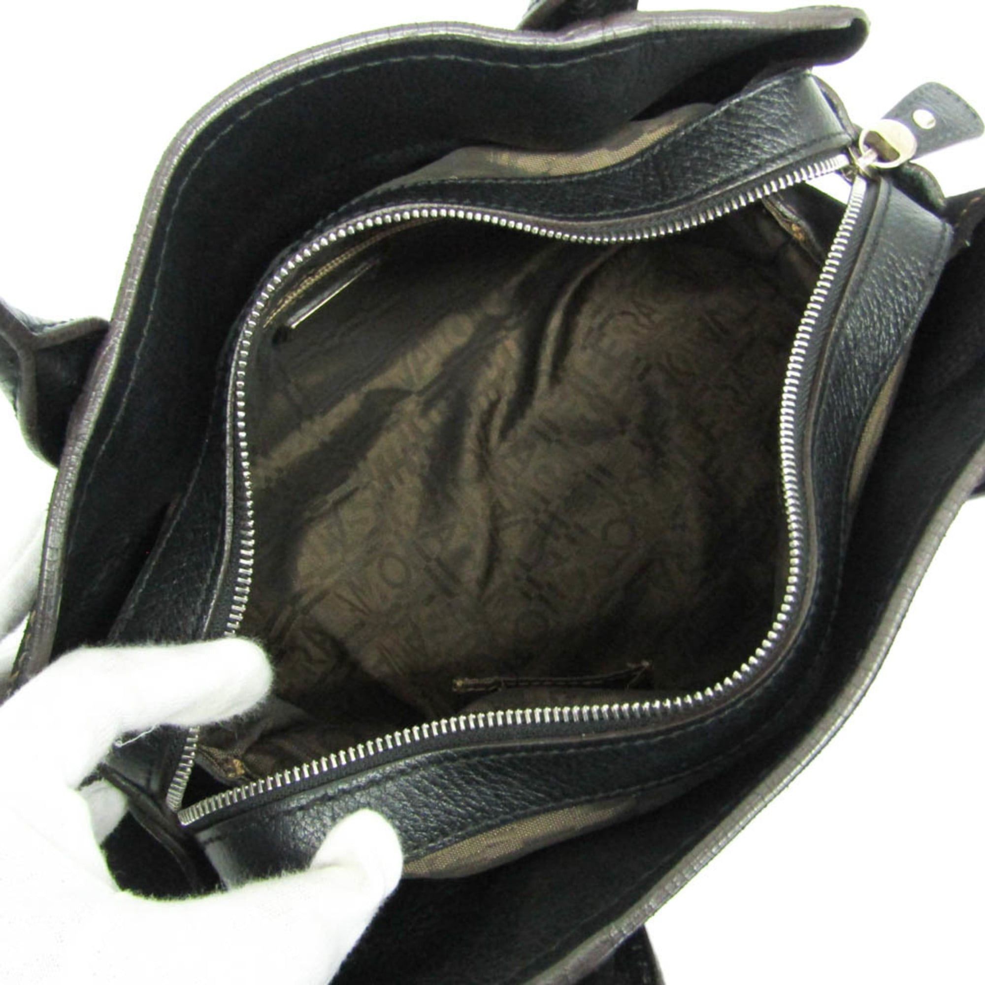 Salvatore Ferragamo Salvatore Ferragamo EE-21 7987 Women's Suede,Leather Handbag Black Size ONE SIZE - 3 Thumbnail