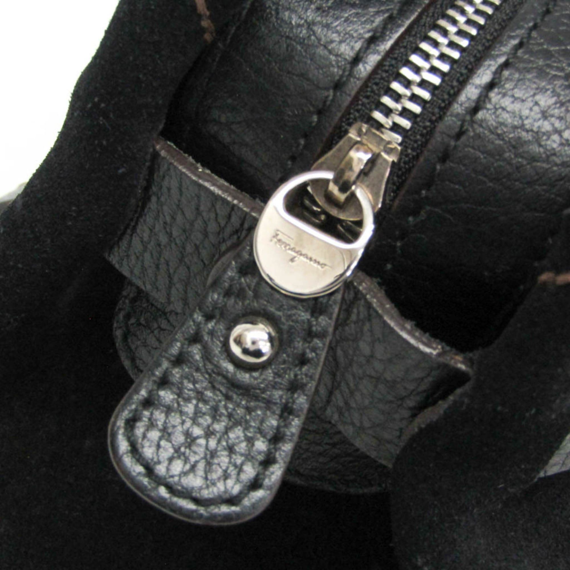 Salvatore Ferragamo Salvatore Ferragamo EE-21 7987 Women's Suede,Leather Handbag Black Size ONE SIZE - 8 Thumbnail
