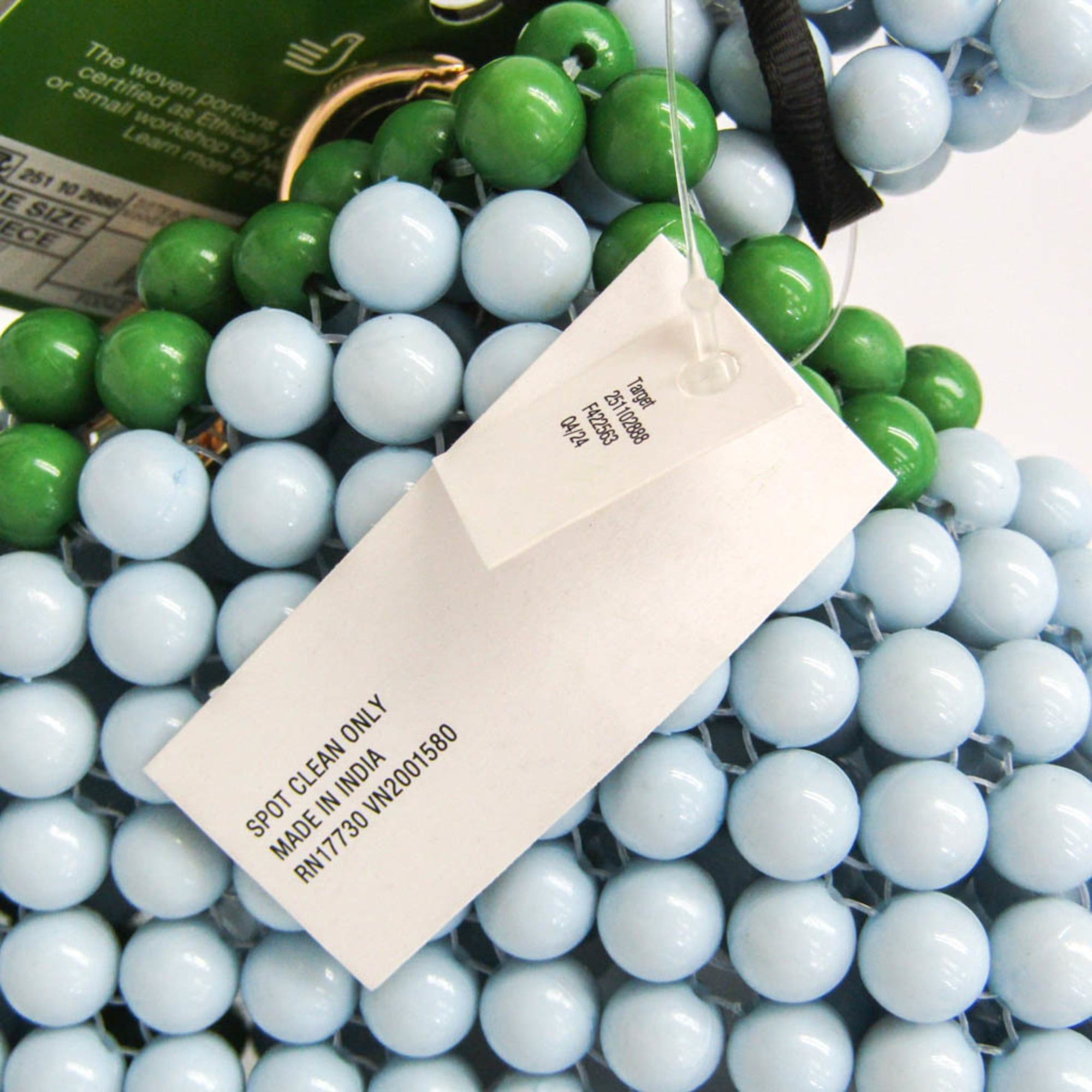 Kate Spade Kate Spade X Target Colorblock Beaded Crossbody Bag Women's Plastic Handbag,Shoulder Bag Green,Light Blue Size ONE SIZE - 17 Thumbnail