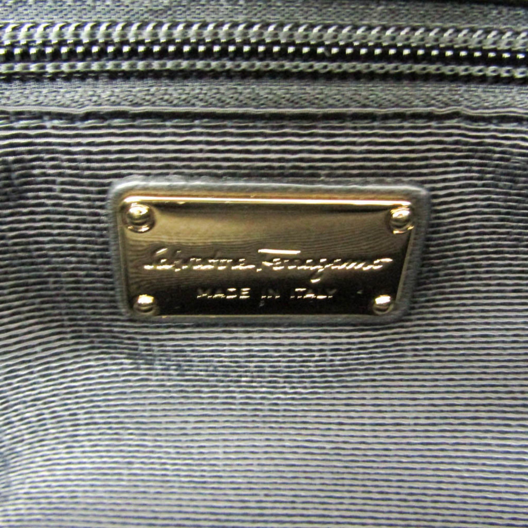 Salvatore Ferragamo Salvatore Ferragamo Vara GG-21 E223 Women's Nylon,Leather Handbag Black Size ONE SIZE - 11 Thumbnail