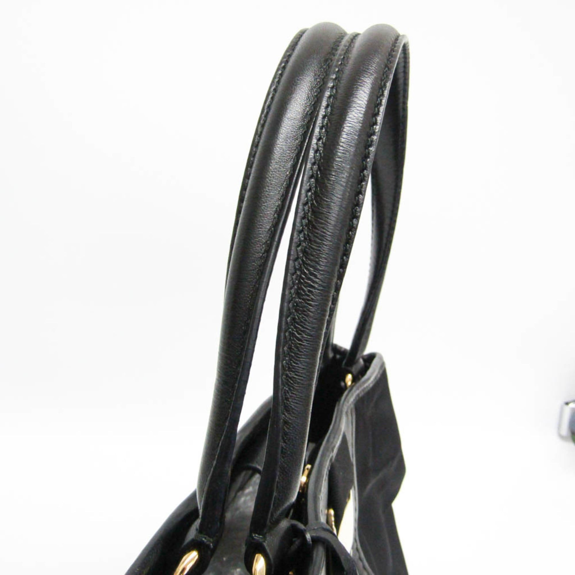 Salvatore Ferragamo Salvatore Ferragamo Vara GG-21 E223 Women's Nylon,Leather Handbag Black Size ONE SIZE - 8 Thumbnail
