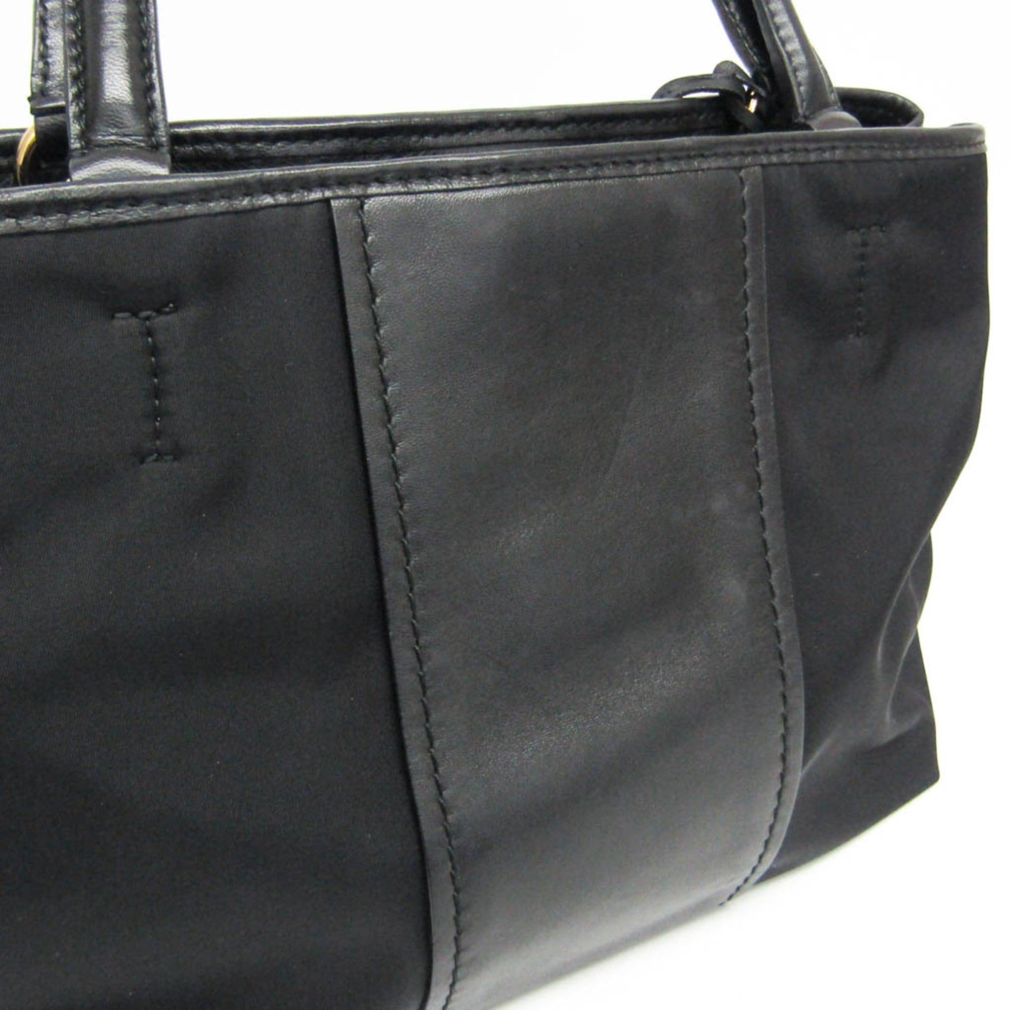 Salvatore Ferragamo Salvatore Ferragamo Vara GG-21 E223 Women's Nylon,Leather Handbag Black Size ONE SIZE - 6 Thumbnail